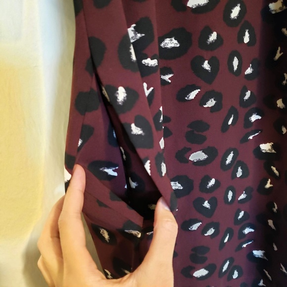Leopard Burgundy Dress Size 2 | Closet London ASOS - Picture 4 of 8